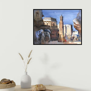 In-situ view of Bijay Biswaal's 'Ajanta Ellora 1 (Untitled)' painting in a room