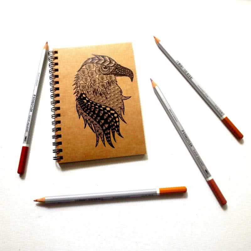 Lifestyle craft titled 'Albert Khaki', 6x8 inches, by artist Rithika Kumar on Paper