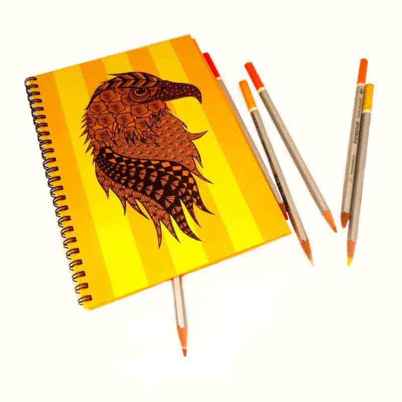Lifestyle craft titled 'Albert Notebook', 8x6 inches, by artist Rithika Kumar on Paper