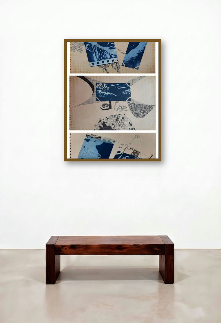 Albume (Fragments of a Dream) by artist Debaroti Seth displayed in a Modern Living Room