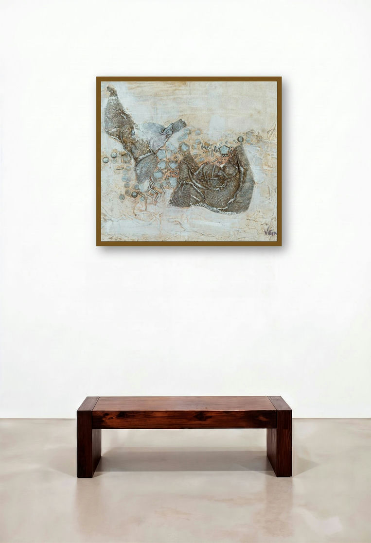 Alchemy (Emergence) by artist Veena Advani displayed in a Industrial Bedroom