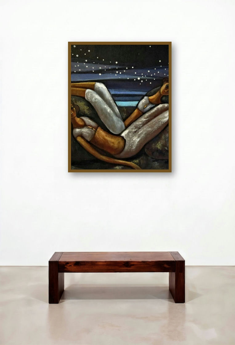 Alive 2 (Nighttime Reverie) by artist Suruchi Jamkar displayed in a Classic Library