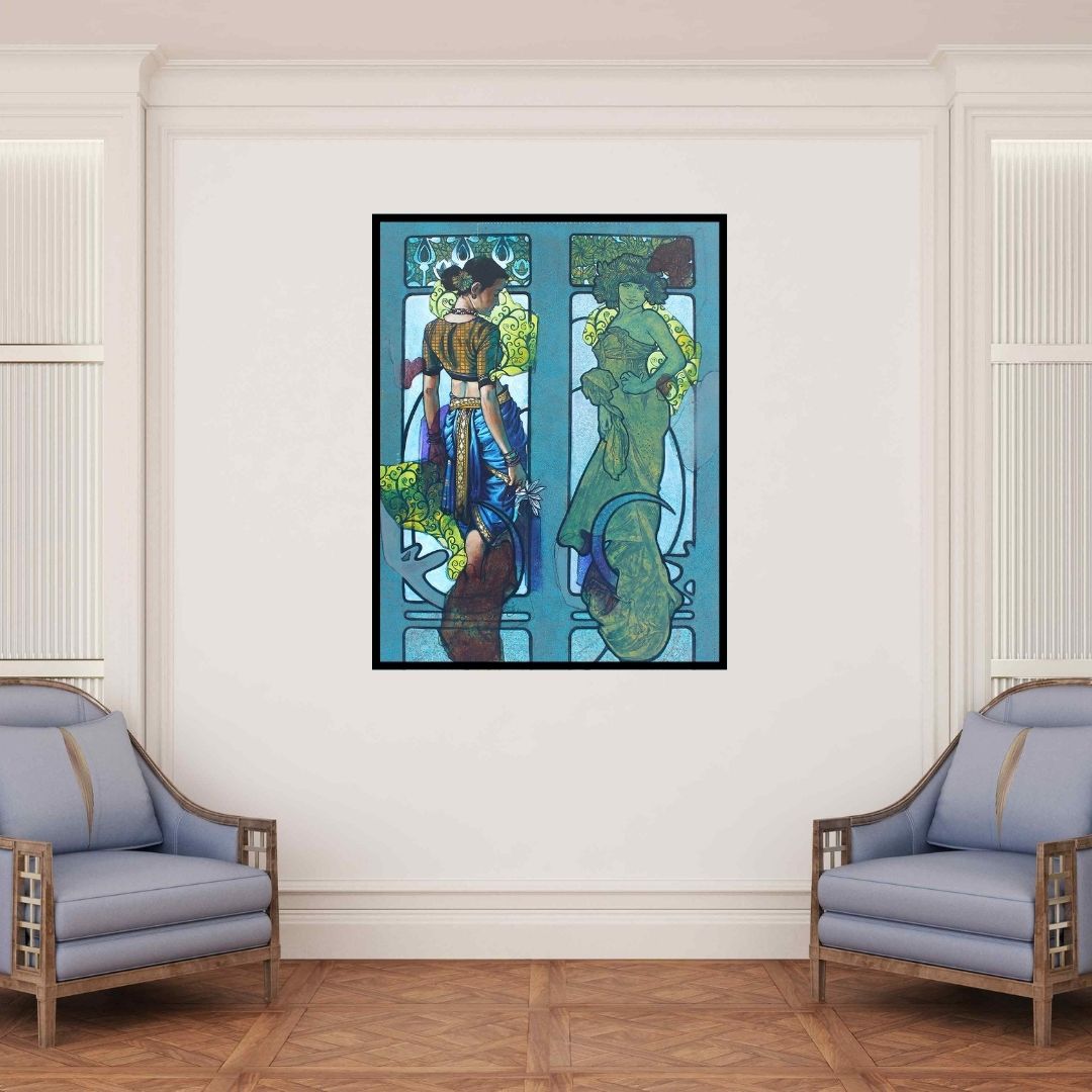 In-situ view of Ramchandra Kharatmal's 'All Time Beauty (Timeless Beauty**)' painting in a room