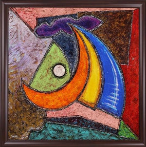 Allah 6 (Cosmic Balance) by Salva Rasool, Original Canvas Calligraphy Painting on Canvas, Medium Square Wall Art