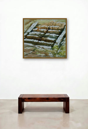 Alone (Pathways of Time) by artist Jiaur Rahman displayed in a Japandi Family Room