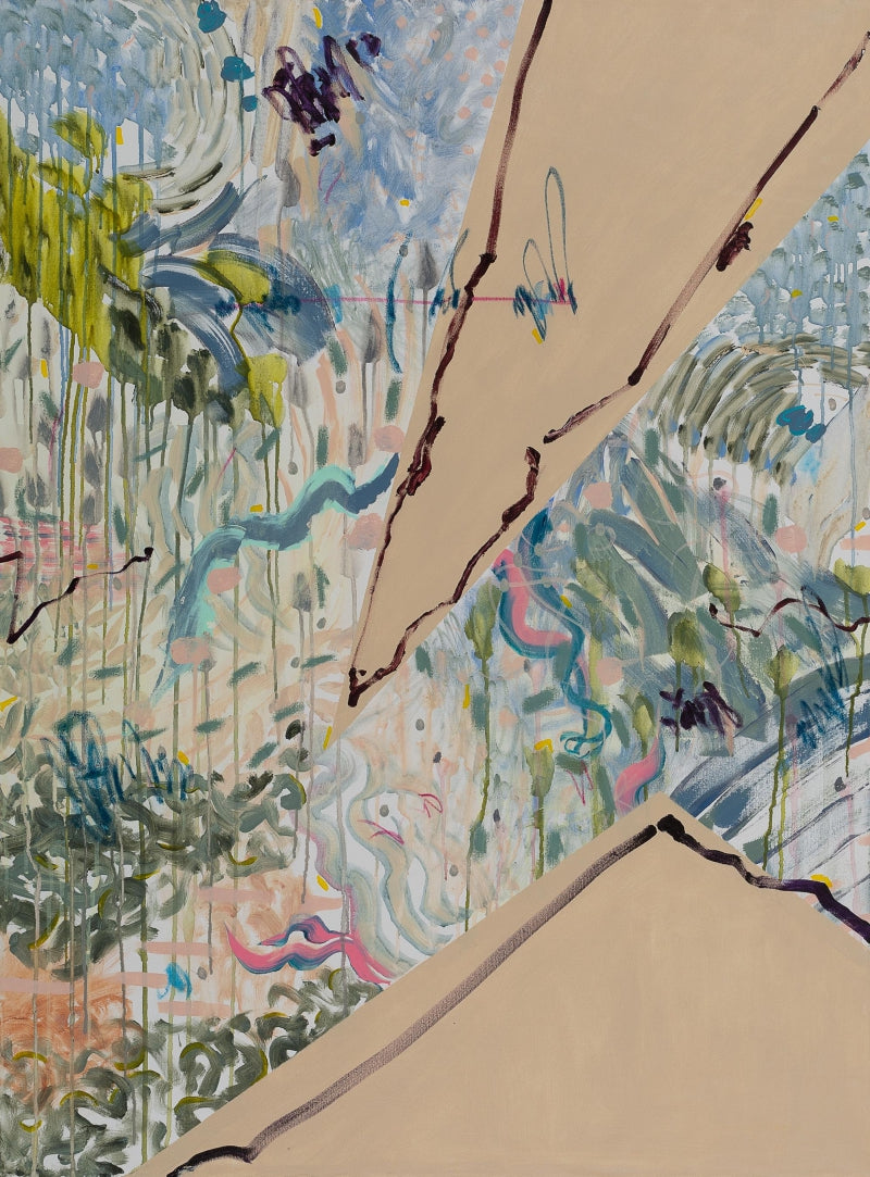 Alpha Omega' abstract acrylic painting by artist Sheena Bajaria, 48x36 inch, on canvas