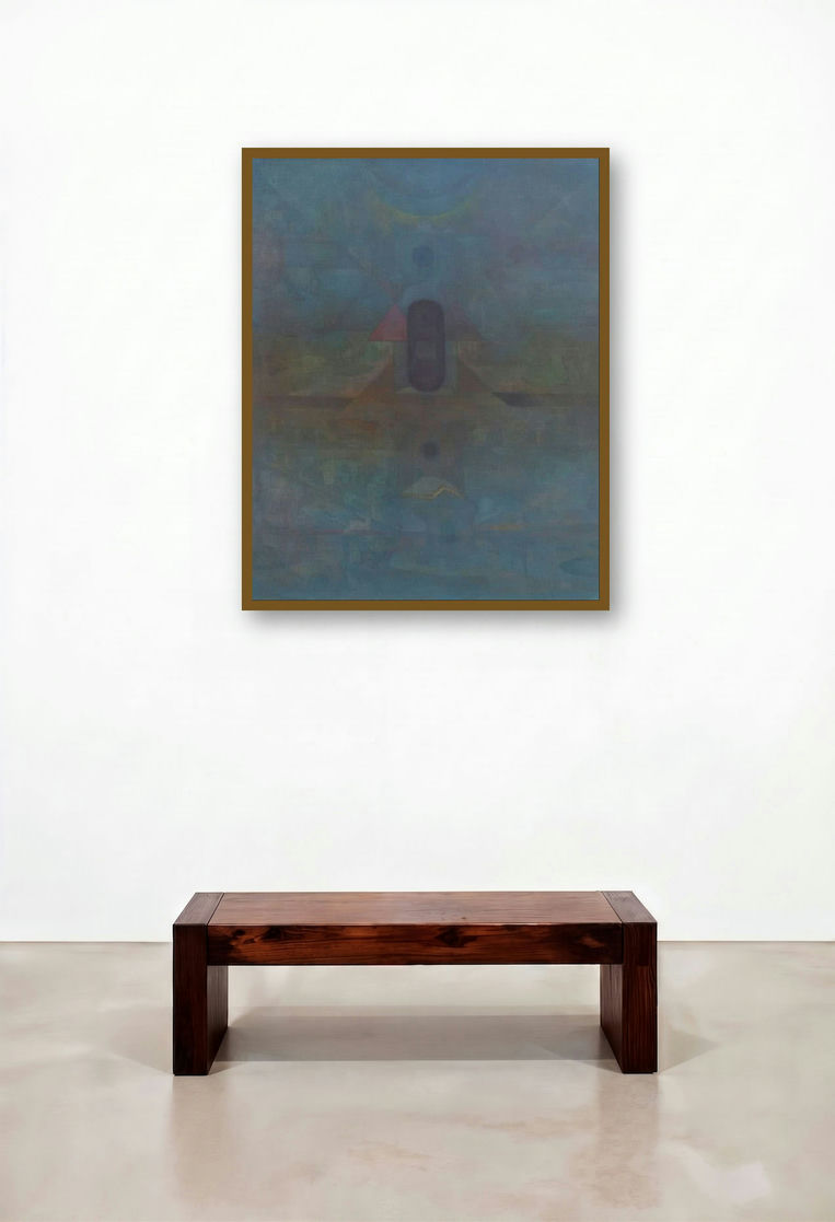 Amanda 1 (Inner Landscape) by artist Khushal Khairnar displayed in a Coastal Dining Room