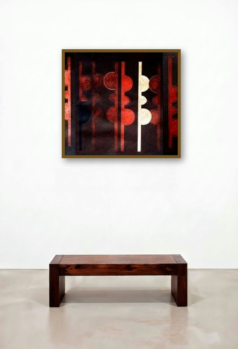 Amay 2 (Rhythmic Variations) by artist Anil Chaudhari displayed in a Contemporary Luxury Lounge