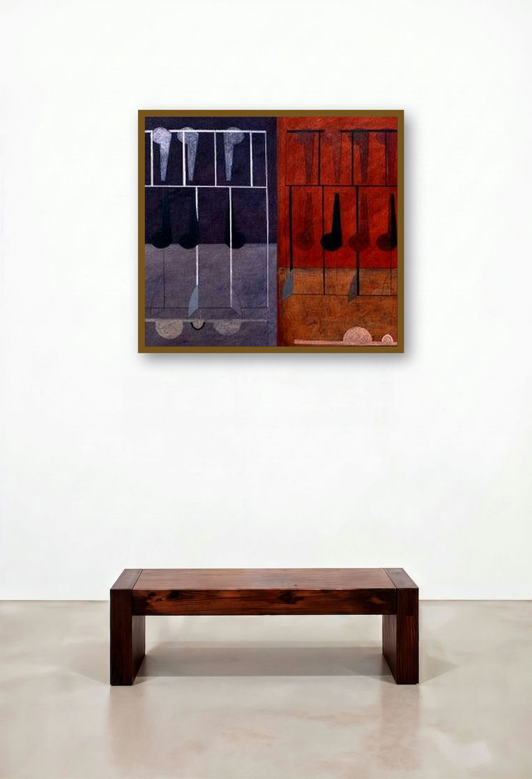 Amay (Fourfold Structures) by artist Anil Chaudhari displayed in a Contemporary Reception Area