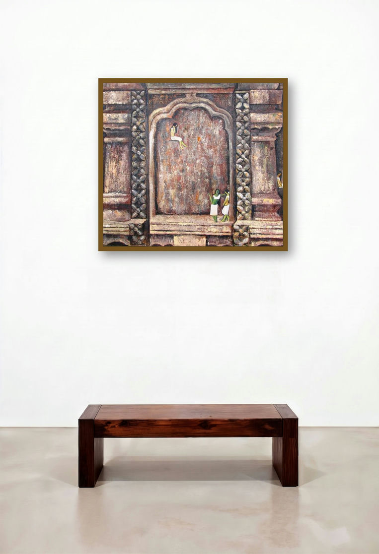Amidst History by artist Suruchi Jamkar displayed in a Classic Bedroom