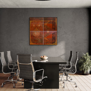 In-situ view of Anand Pratap's 'Amitayurdhyāna (Earth's Embrace)' painting in a room