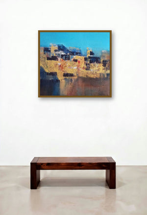 An Evening In A Crowd (Emergence) by artist Dnyaneshwar Dhavale displayed in a Industrial Lounge
