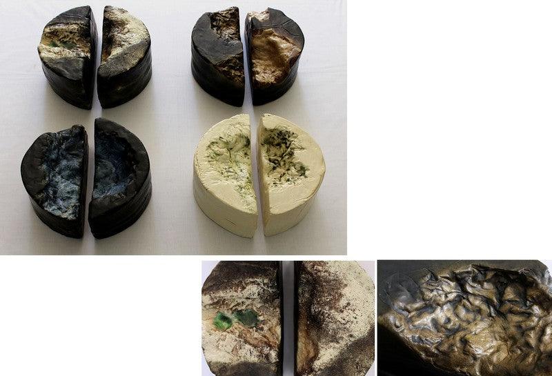 Abstract sculpture titled 'An Unexplained Rottening 2', 24x30x6 inches, by artist Sarban Chowdhury on Stoneware