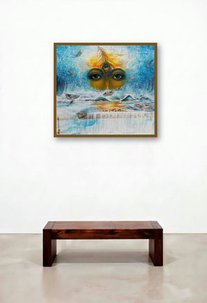 Anand Sagar (Cosmic Vision) by artist Rakhi Baid displayed in a Contemporary Penthouse