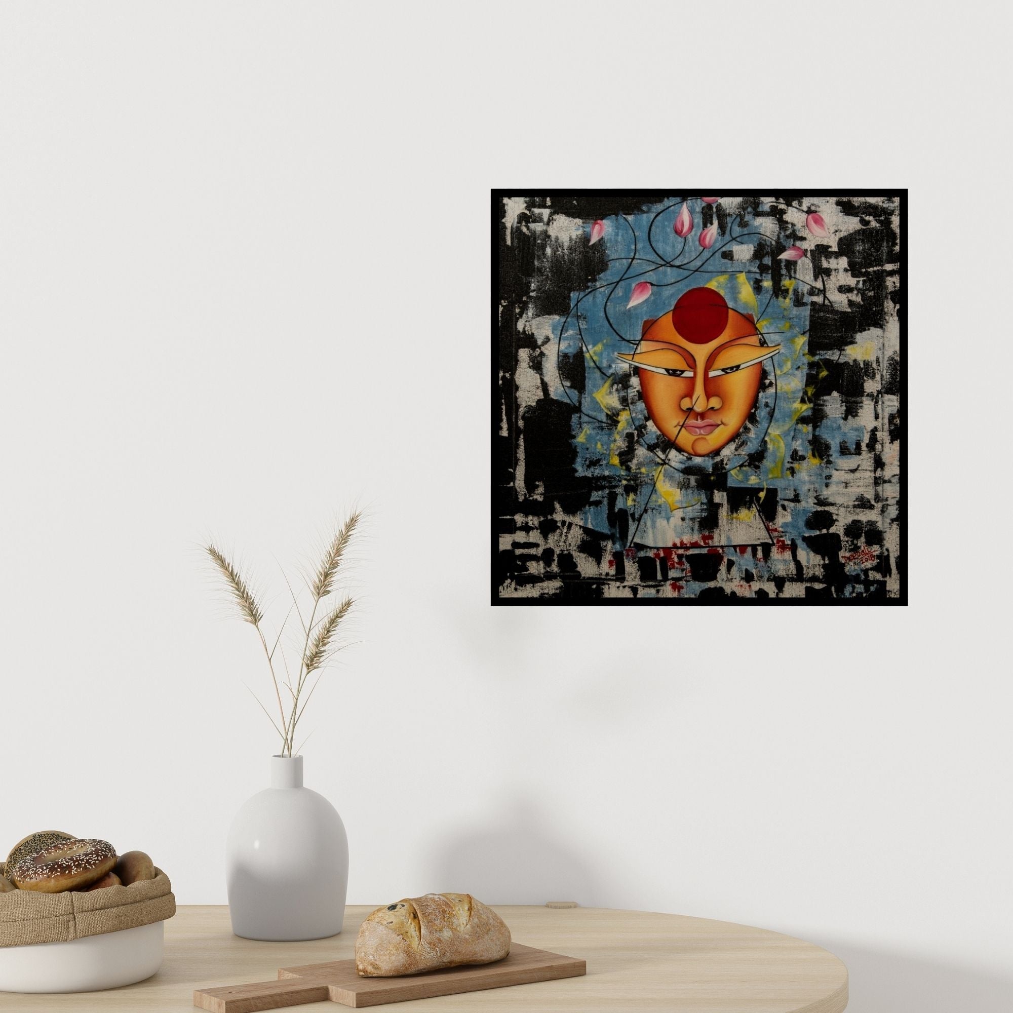 In-situ view of Deepali Mundra's 'Ananta' painting in a room