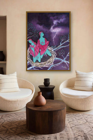Angel Nest by artist Manjula Dubey displayed in a Luxury gallery