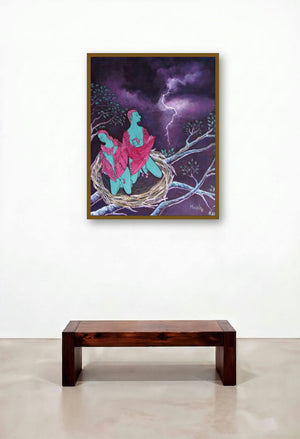 Angel Nest by artist Manjula Dubey displayed in a Art Deco Foyer