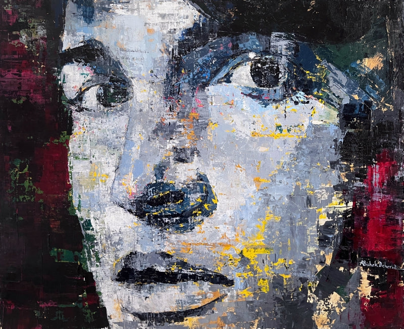 Angel Of The Night' portrait acrylic painting by artist ABishek Deheria, 30x36 inch, on canvas