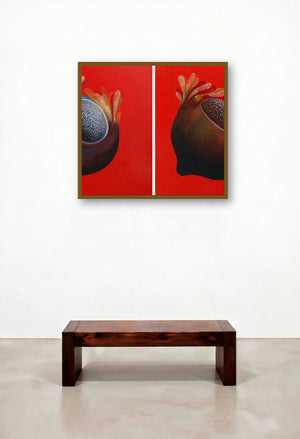 Ankuran 5 (Twin Seeds) by artist Uday Goswami displayed in a Industrial Lounge