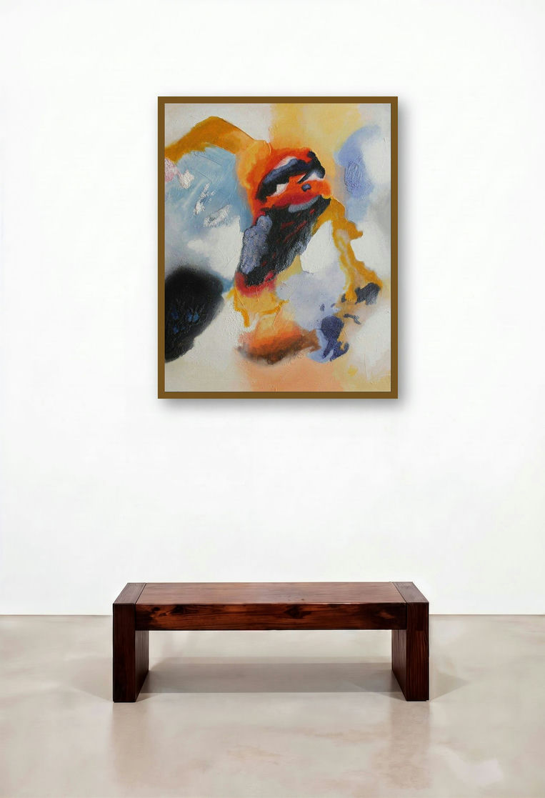 Another Dimension (Emergence) by artist Ranga Naidu displayed in a Industrial Family Room