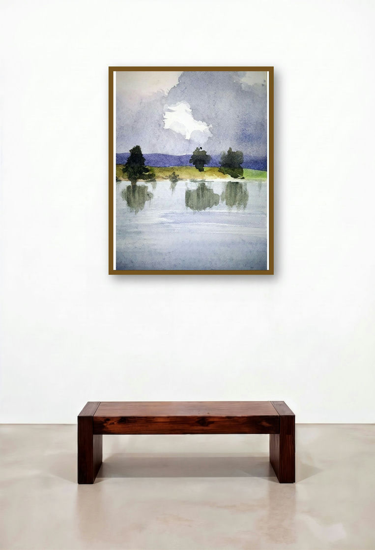 Approaching Cloud by artist Arunava Ray displayed in a Contemporary Luxury Study