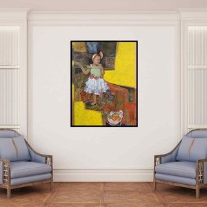 In-situ view of Shadab Kazi's 'Areeba' painting in a room