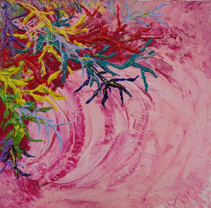 Armonia (Abstract Branches) by Francesca Monico, Original Acrylic Abstract Painting on Canvas, Small Square Wall Art