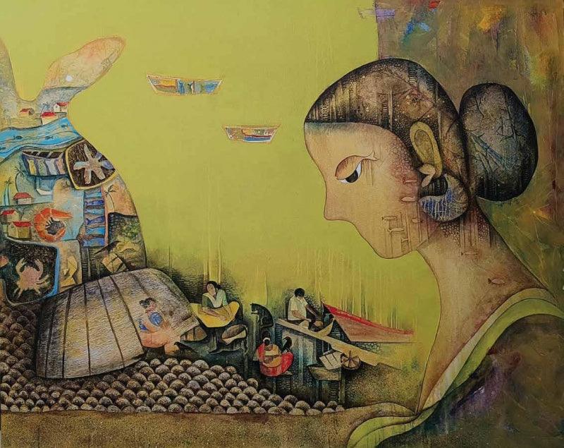 Around Fish painting by Pooja Shelke