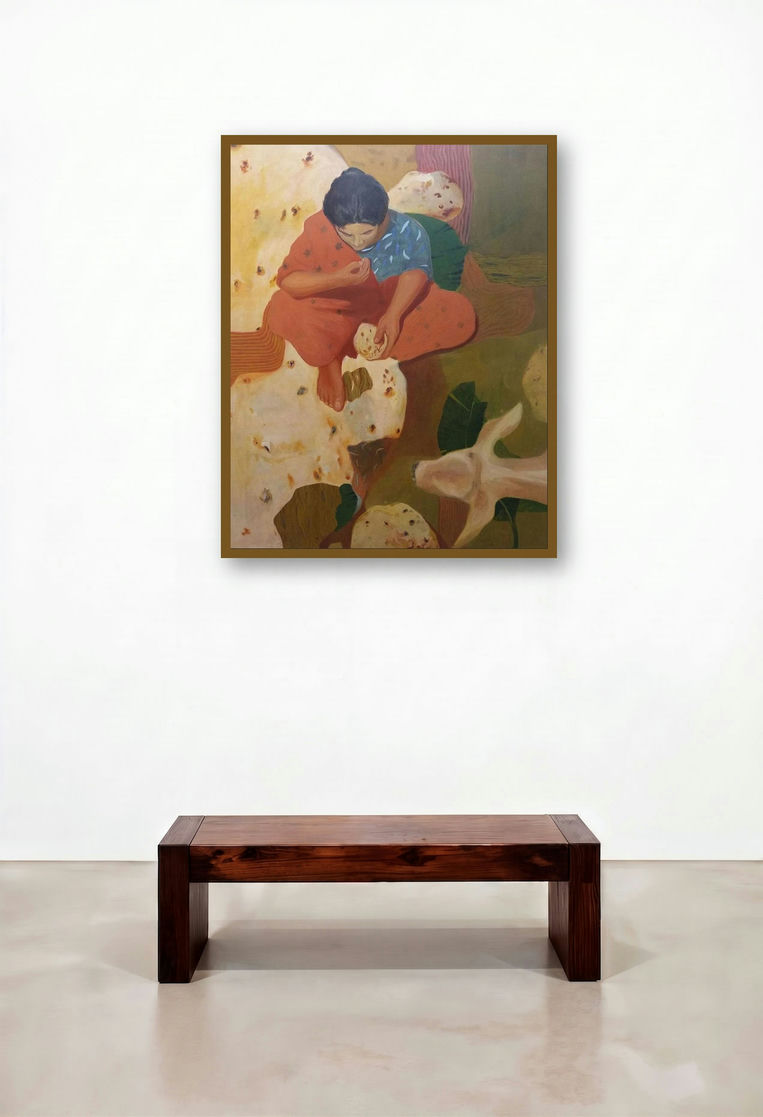 तहरीर by artist Kamlesh Patidar displayed in a Traditional Foyer