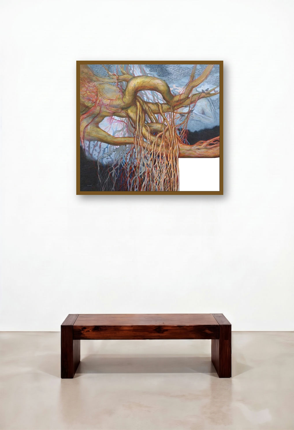 As Within So Without 4 (Golden Tree with Aerial Roots)