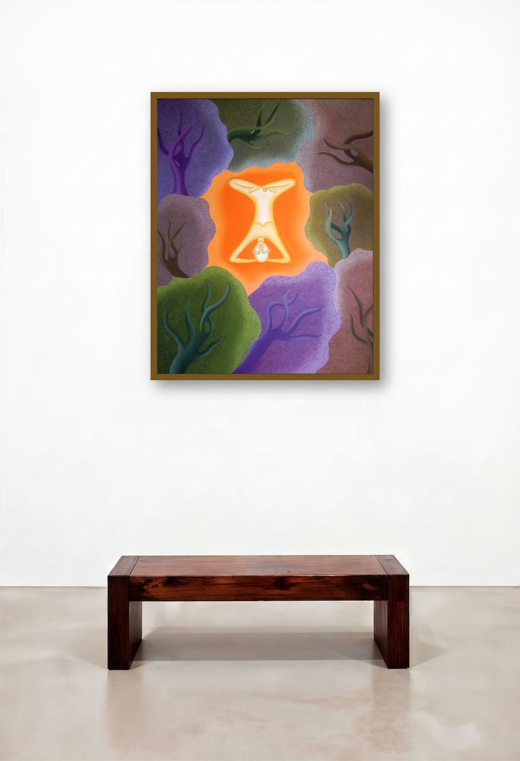 Asan (Finding Stillness) by artist Naveena Ganjoo displayed in a Classic Executive Office