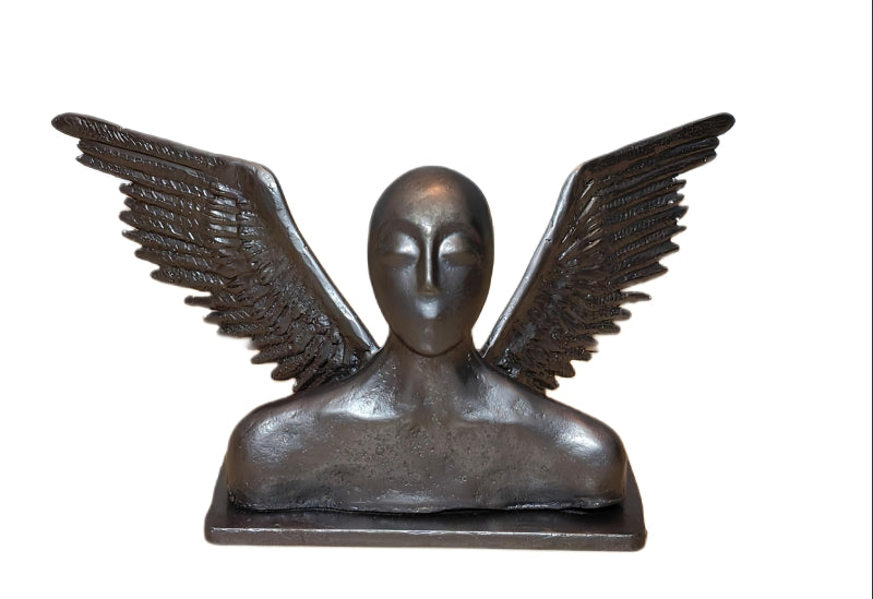 Aspiration Of Flying' figurative Aluminium,Mild Steel sculpture by artist Pratibha Singh, 7x9 inch, on aluminium,mild steel