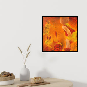 In-situ view of Lakhan Singh Jat's 'Athkheliya 5 (Innocence of Play)' painting in a room