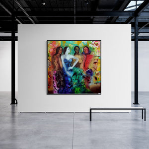 In-situ view of Madan Lal's 'Attitude 1' painting in a room