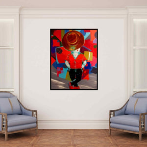 In-situ view of Shiv Kumar Soni's 'Aureole Of The Childhood Iv' painting in a room