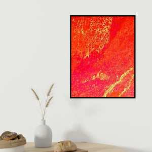 Kartikey Sharma's 'Austere' painting visualized above a sofa in a contemporary room.