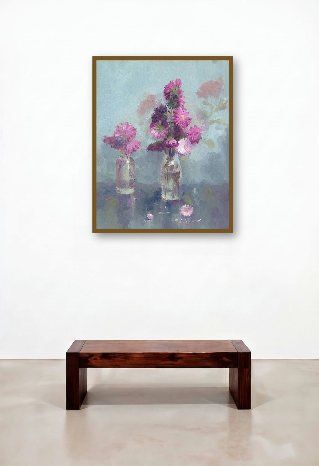 Auters (Asters in Bloom) by artist Paresh Thukrul displayed in a Art Deco Penthouse