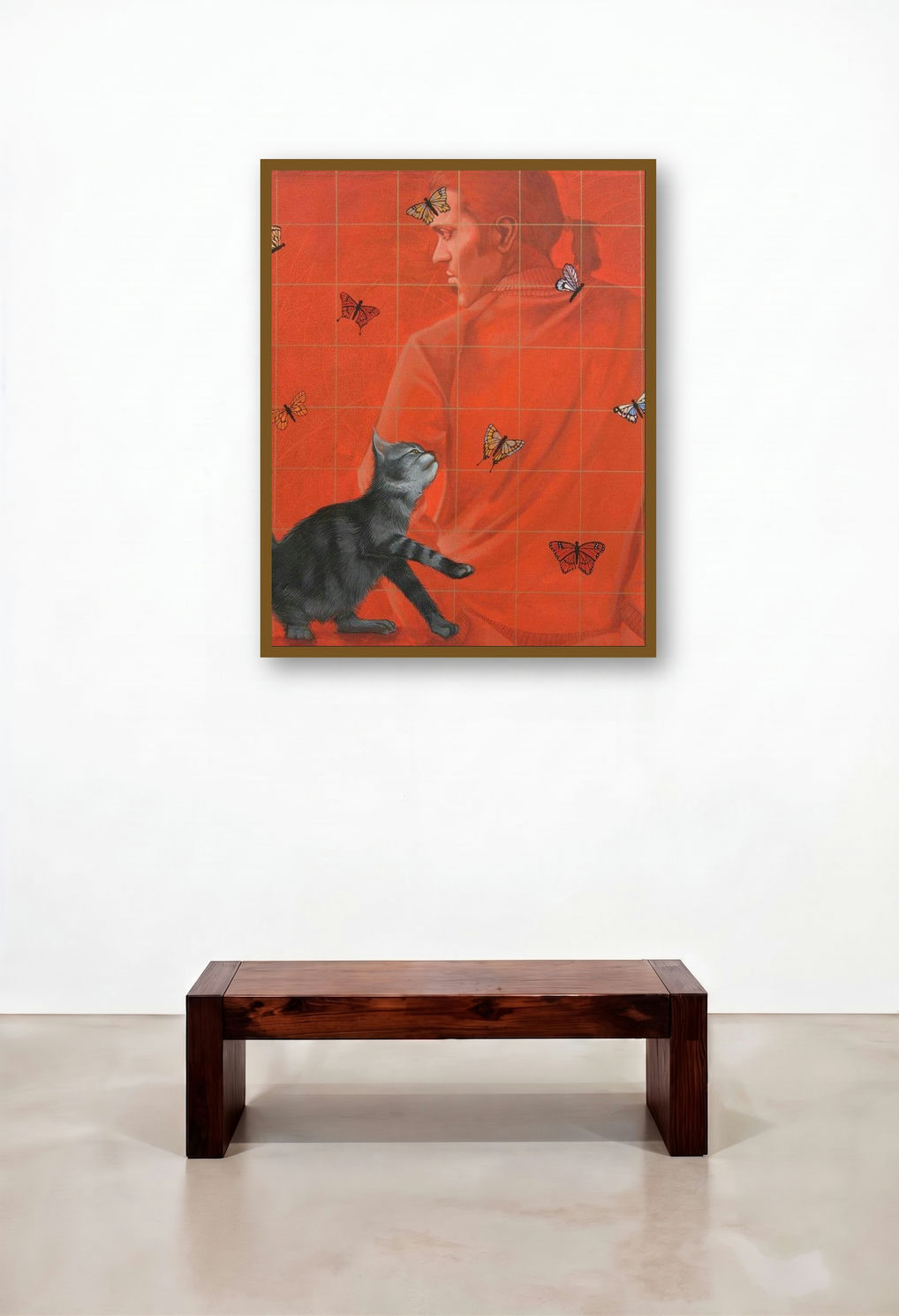 Avalokana (Butterfly Chase) by artist Kushal Kumar displayed in a Luxury Foyer