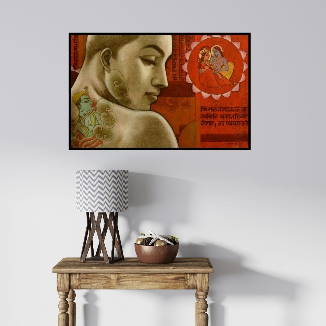 In-situ view of Sukanta Das's 'Avisar 3' painting in a room