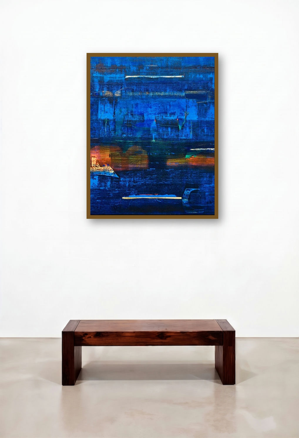 Avkaash 1 (Oceanic Dreams) by artist Prasad Mane displayed in a Art Deco Family Room