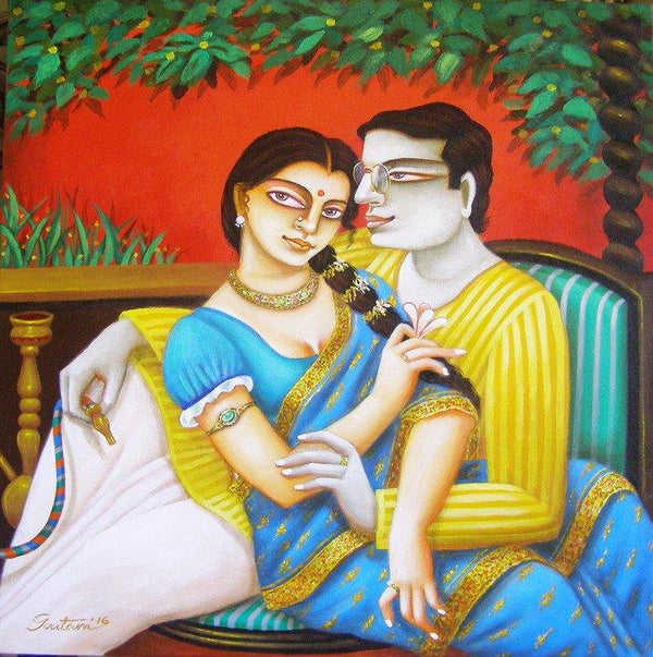 Babu And Bibi Ii Painting by Gautam Mukherjee | ArtZolo.com