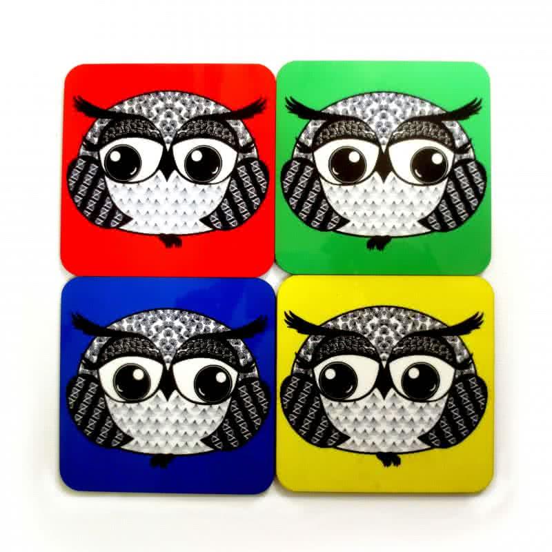 Lifestyle craft titled 'Baby Boo Boo Coasters1 Compressed', 4x4 inches, by artist Rithika Kumar on MDF Wood