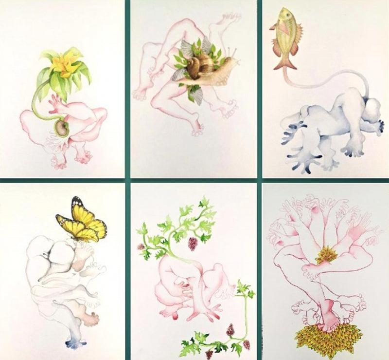 contemporary watercolor painting titled 'Back To Basic', 12x9 inches, by artist Rasana Bhardwaj on Acid Free Paper