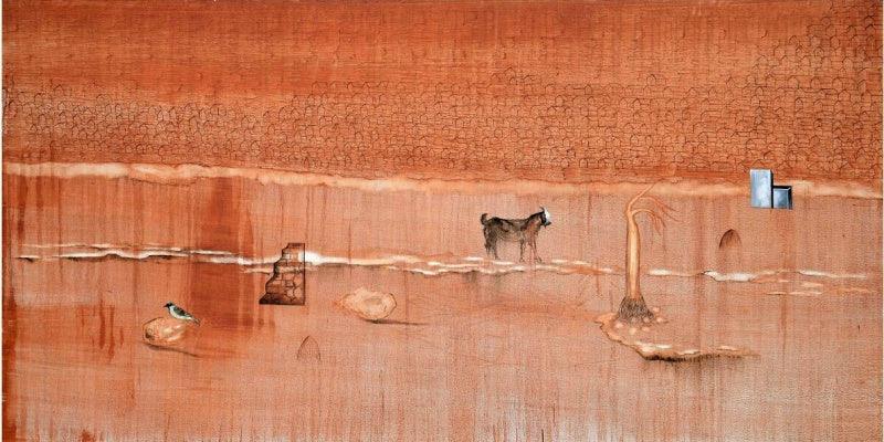 contemporary acrylic painting titled 'Back To Genesis', 84x48 inches, by artist Ashish Kushwaha on Canvas