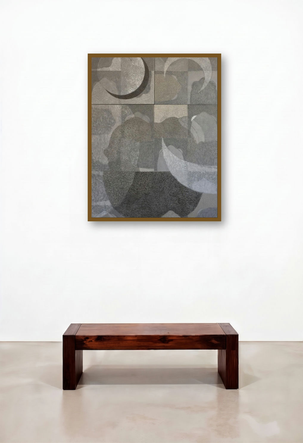 Back To Nature 5 (Lunar Cycles) by artist Chandrakant Halyal displayed in a Contemporary Hotel Suite