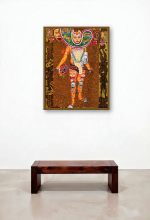 Bagha Nacha (The Enigmatic Performer) by artist Kanha Behera displayed in a Classic Bedroom