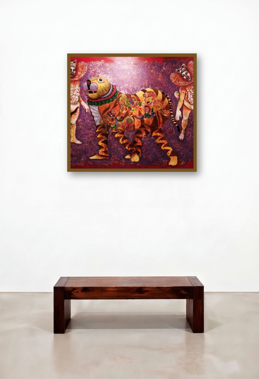 Bagha Nacho 1 (The Enigmatic Procession) by artist Kanha Behera displayed in a Elegant Penthouse