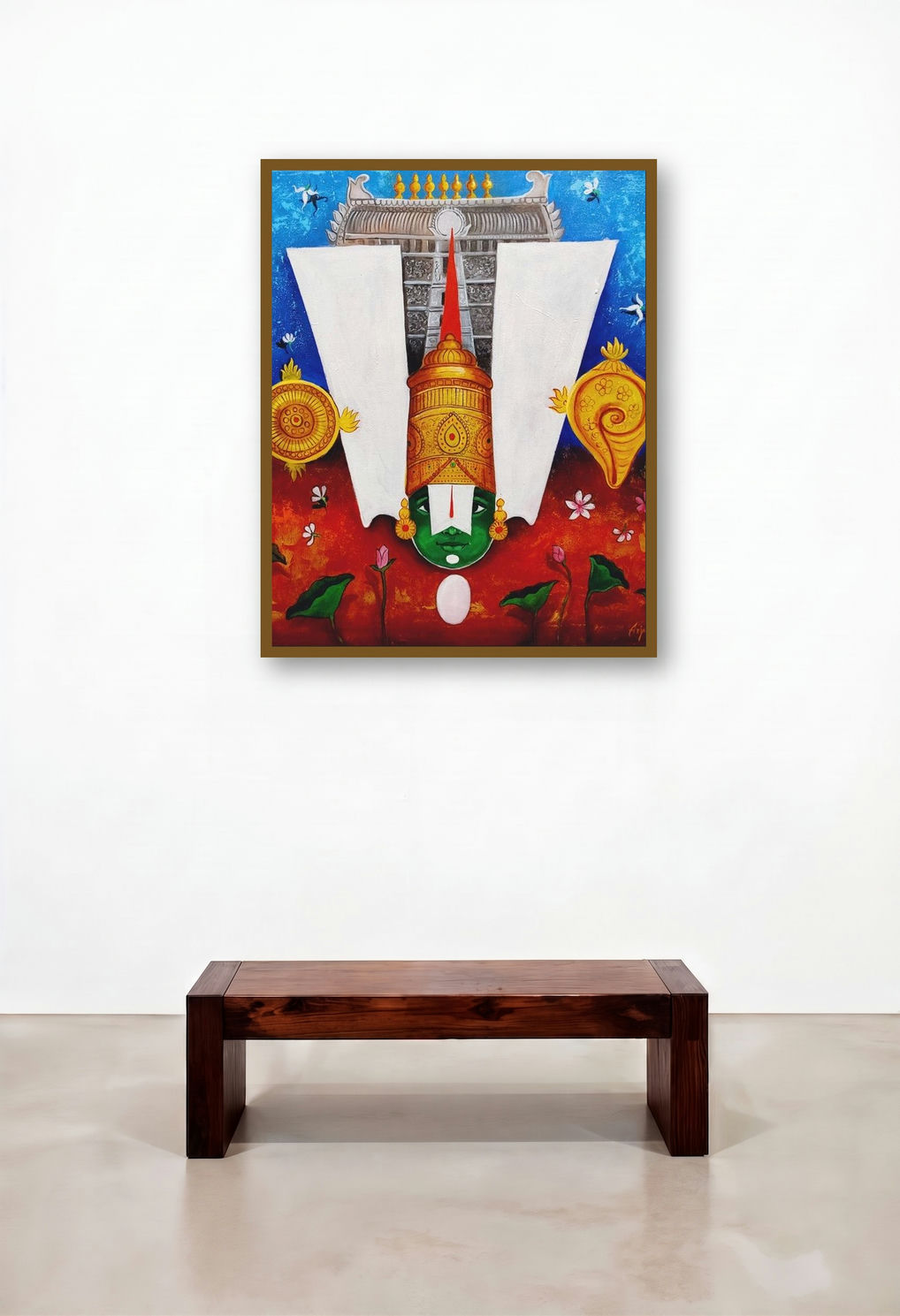 Bala Jee (Lord Balaji) by artist Arjun Das displayed in a Minimalist Lounge