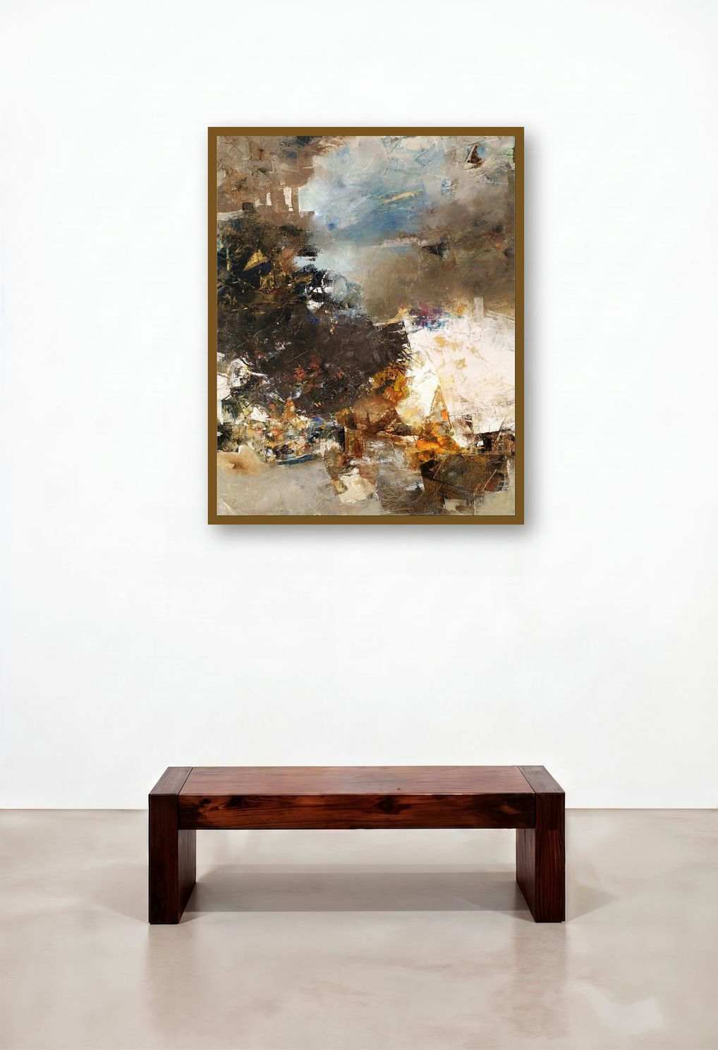 Banaras 12 (Inner Journey) by artist Anand Narain displayed in a Designer Reception Area