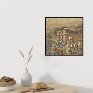 In-situ view of Yashwant Shirwadkar's 'Banaras 6 (Crossing the Ganges)' painting in a room